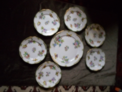 6 személyes herendi Victória mintás Herendi tányér készlet-HIBÁTLAN