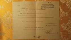 Alispáni igazolás, Csonka Magyarországos bélyegzővel