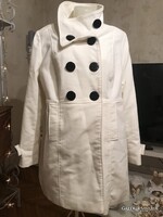 KABÁT - KOMBI - XL - HÓFEHÉR SZÖVET - GOMB - 3,6 cm - ÚJSZERŰ -  HIBÁTLAN