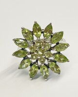 Peridot köves ezüst gyűrű 55M