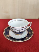 Zsolnay porcelán Pompadour 1 es kávés csésze új vitrinben tartott darab Jókai