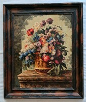 Ismeretlen festő (talán Eduard Daelen?) "Csendélet" c. festménye eredeti keretében ingyen postával