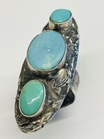 Türkiz köves ezüst gyűrű 54-62 M