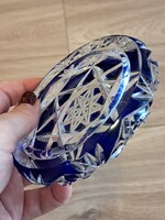 11 cm-es kobaltkék ólomkristály hamutartó hamutál