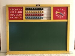 TÁBLA  - SVÉD - RÉGI - 64 x 49 cm - FA KERET - KRÉTATARTÓ - 4 cm