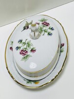 ÚJ! Hollóházi Hortenzia mintás vajtartó