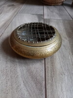Nagyobb régi réz potpourri (illatosító tartó 5x14,7 cm)