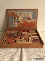 KOCKA  FA -1968 év  - DOBOZÁBAN - MAGYAR - 30 x 20 x 5 cm - HIBÁTLAN