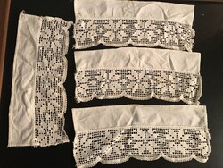 POLCSÍK - 4 db - CSIPKE - ALKUKÉPES - 38 x 16 cm - KÉZIMUNKA - HIBÁTLAN