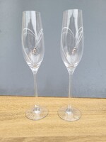 Swarovski kristályos pezsgőspohár pár – „Hearts”, 210 ml, dobozban