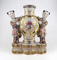 1Y137 Nagyméretű figurális kínai porcelán gyertyatartó 30 cm