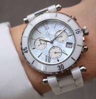 GC Diver Chic Chronograph elegáns, női kerámia karóra - Tiktakwatch szervizkártyával, garanciával