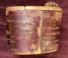 Népi fatörzsből készült só- liszt- cukor tartó