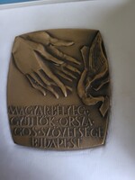 MAGYAR BÉLYEGGYŰJTŐK ORSZÁGOS SZÖVETSÉGE BUDAPEST bronz plaket dobozával