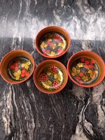 Orosz ,Kézzel festett népművészeti Khokhloma tálka  70-es évekből