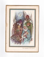 KV:48 Nagyméretű Karácsonyi vallásos szétnyítható képeslap