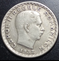 100 Lej 500 finomságú ezüst II. Károly, Románia  1932