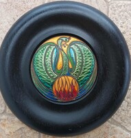 Kovács Erzsébet  _  Tűzmadár / A boldogság kék madara _  tűzzománc kép