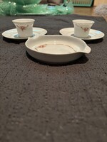 Alföldi porcelán csipkebogyómintás tojástartók és hamutál