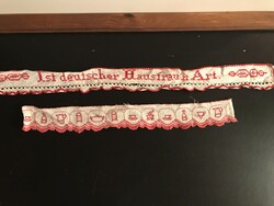 POLCCSÍK - 2 db - ALKUKÉPES - 66 x 7 cm - 50 x 6 cm - KÉZIMUNKA - PAMUT -  HIBÁTLAN