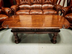 CURIOUS !! Solid massiveness, elegant appearance coffee table with two drawers, excellent condition