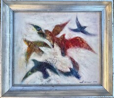 Gyurkovics Hunor olajfestmény - Madarak