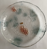 Szőlő motívumos Joska kristály üveg kínáló tál