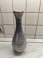 Iparművész kerámia irizáló, csíkos váza eladó! 30 cm
