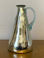 WIEN - DESIGN FÜLES ÜVEG KANCSÓ, IRIZÁLÓ EZÜST SZÍNNEL 34 CM