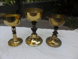 3 db Muharos Lajos réz kehely figurákkal