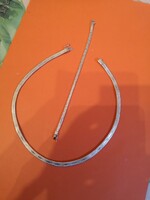 Csodálatos Vintage vastag masszív csiszolt mintás ritka 835-ös ezüst colier nyakék karkötővel