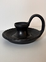 Karcagi fekete kerámia gyertyatartó