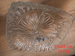 Vastag üveg osztott kínálótál hibátlan 21x22cm