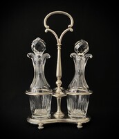 Antik Bendorf alpaka asztali olaj-ecet kínáló