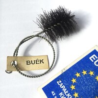 Régi, retró mini kéményseprő kefe BUÉK felirattal-karácsonyfa dísz, karácsonyi dekoráció