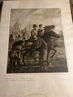 Eredeti, kéziszínezett rézkarc Ék Sándor (1902–1975) kézi szignójával – Képcsarnok pecséttel