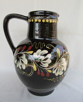 Hódmezővásárhelyi jelzett kerámia óriás 28 cm füles kancsó