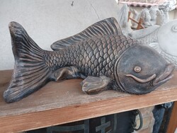 Hal Koi koy Ponty Kültéri Fagyálló Műkő tömör Japán kerti szobor horgász ajándék