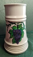 Kézzel festett /Szőlőfürt  minhibatlan , újszerűl, fehér porcelán korso