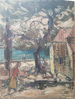 Vincze Győző: Vízparton 45X60cm