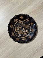 Korondi fekete madaras fali tányér tál