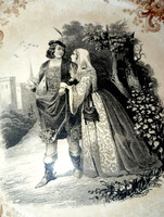 ANTIK angol  SÜTEMÉNYES fajansz TÁNYÉR - életképes -  Art&Decoration