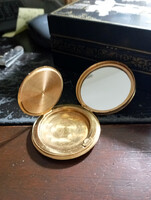 VINTAGE vésett tetejű tükrés pudrié púdertartó  - Art&Decoration