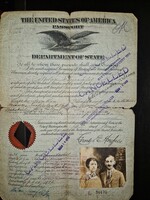 1921-ben kiállított amerikai útlevél, sok, közte magyar vízummal