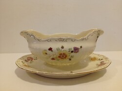 B142 Zsolnay pillangó mintás porcelán szószos mártásos  kínáló