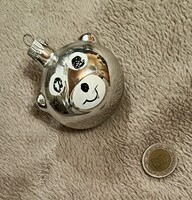 Régi, retro ,üveg  Karácsonyfadísz macifej