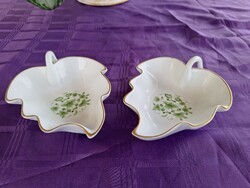 Hollóházi scarbantia kézzel festett levél tálak