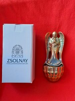 ÚJSZERŰ! Zsolnay eozin szenteltvíz tartó gyári dobozzal!