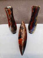 ZSOLNAY vázák és csónaktál. Gyönyörű darabok!