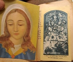 Katolikus imakönyv, több régi szentképpel. Használt, sérült állapot. Egyben eladó
